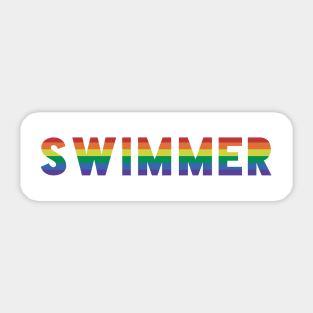 Swimmer LGBTQIA Rainbow flag Sticker